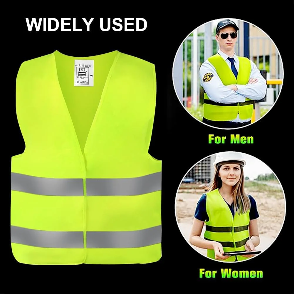 جلیقه ایمنی خودرو NIEEKRUN، 6 جلیقه ایمنی، جلیقه ایمنی، جلیقه خرابی خودرو، جلیقه ایمنی قابل شستشو، زرد، جلیقه های ایمنی بازتابنده 360 درجه برای رانندگان، کارگران و رانندگان خودرو