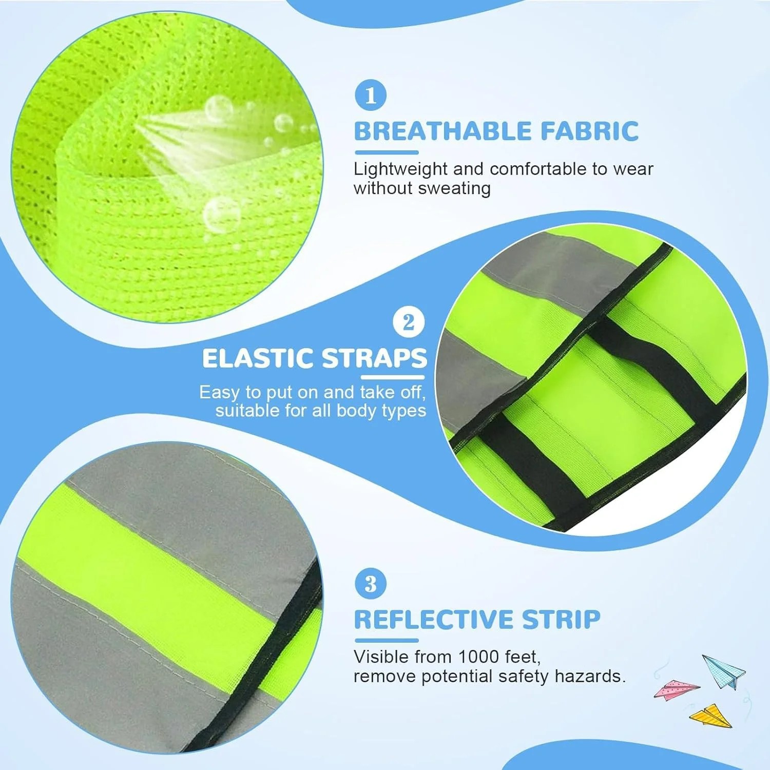 دو عدد جلیقه بازتابنده کودکانه، جلیقه ایمنی کودک برای دوچرخه سواری و اسکی دو عدد جلیقه بازتابنده کودکانه، جلیقه ایمنی کودک برای دوچرخه سواری و اسکی