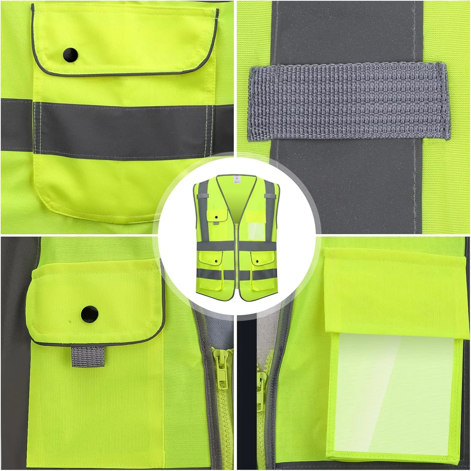 جلیقه ایمنی کانمور - نارنجی دید بالا، EN ISO 20471، دارای 7 جیب دکمه دار، بازتابنده و قابل شستشو برای ساخت و ساز و ایمنی شخصی جلیقه ایمنی کانمور - نارنجی دید بالا، EN ISO 20471، دارای 7 جیب دکمه دار، بازتابنده و قابل شستشو برای ساخت و ساز و ایمنی شخصی