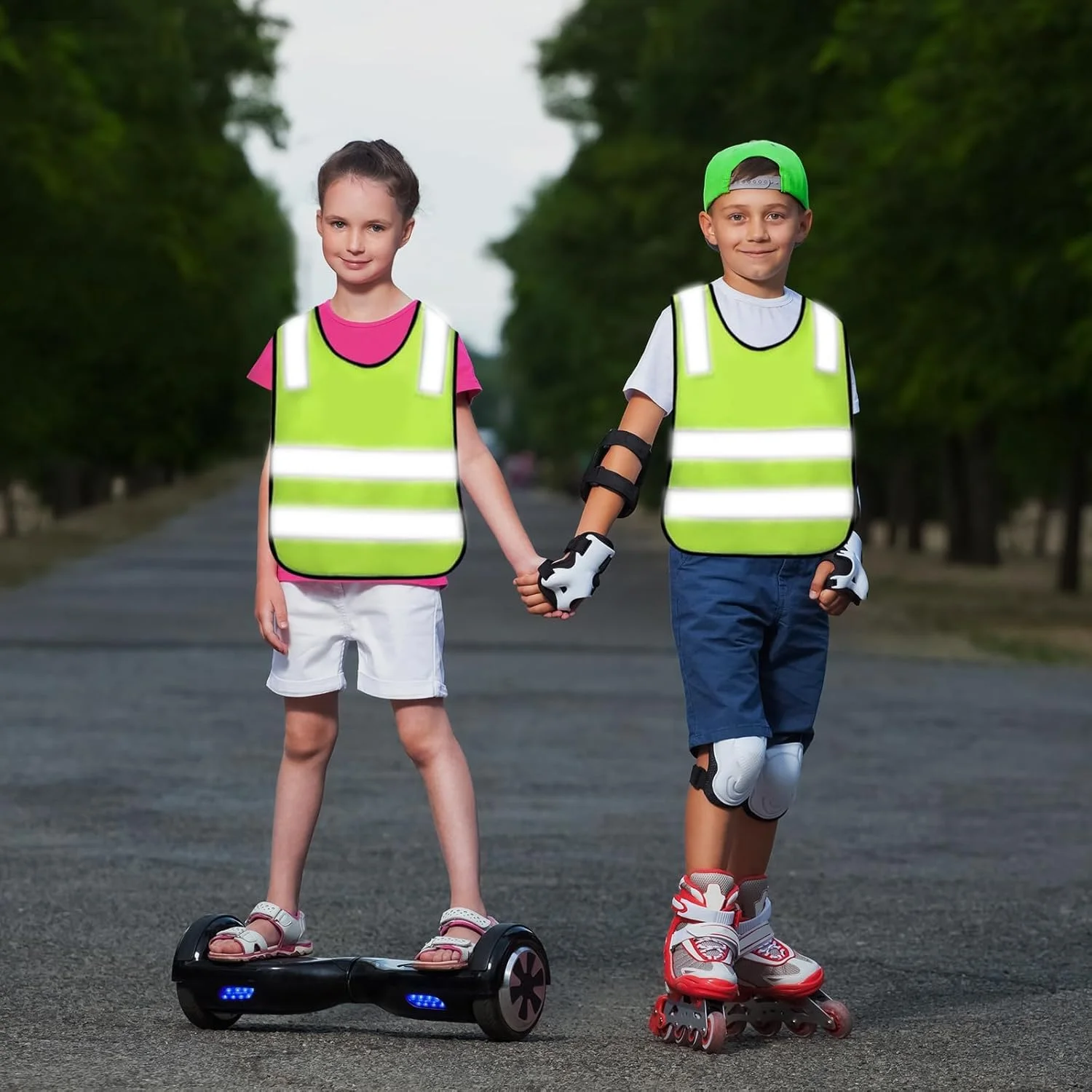 دو عدد جلیقه بازتابنده کودکانه، جلیقه ایمنی کودک برای دوچرخه سواری و اسکی دو عدد جلیقه بازتابنده کودکانه، جلیقه ایمنی کودک برای دوچرخه سواری و اسکی