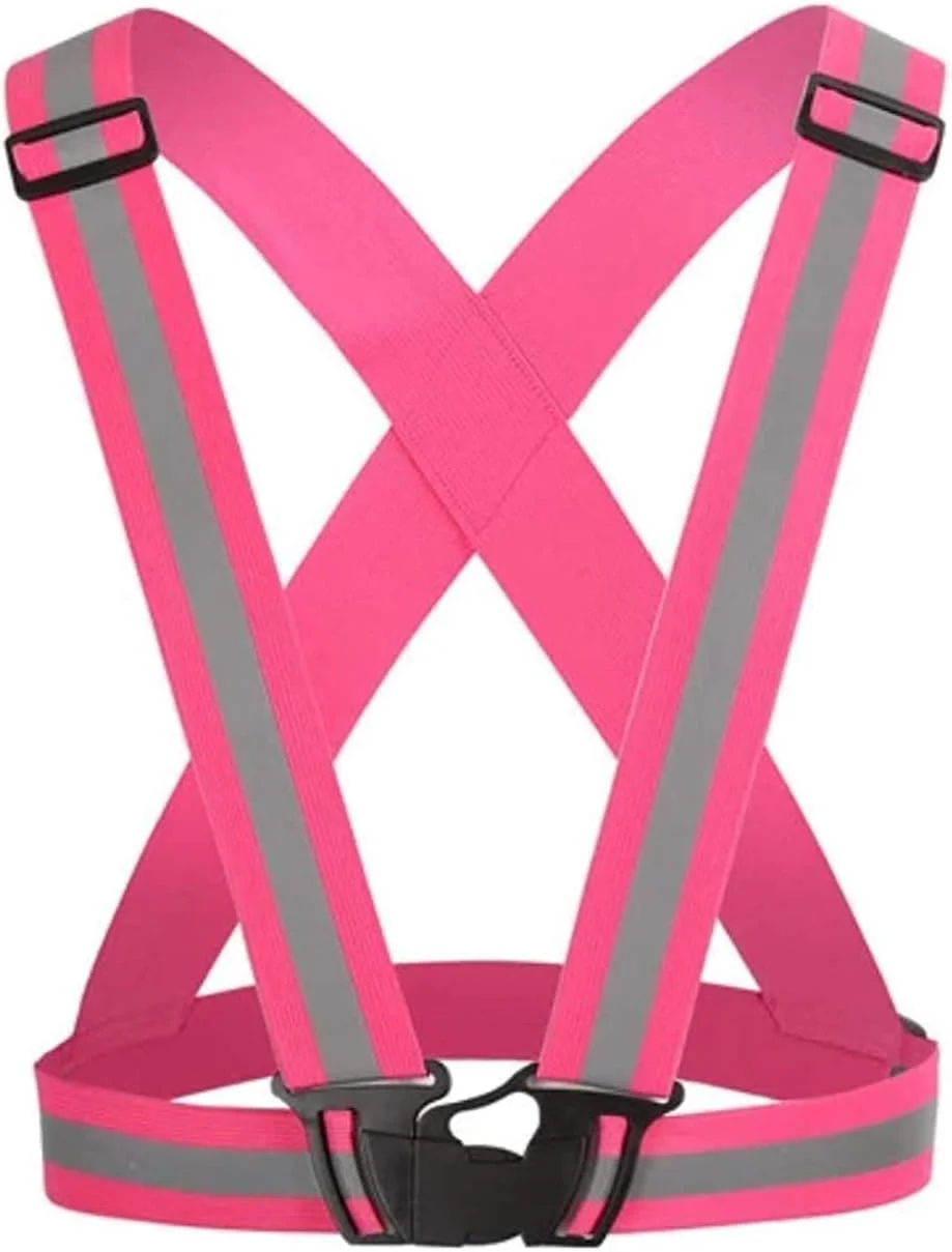 کمربند و نوار جلیقه بازتابنده قابل تنظیم، جلیقه ایمنی رنگ صورتی، سایزFree کمربند و نوار جلیقه بازتابنده قابل تنظیم، جلیقه ایمنی رنگ صورتی، سایزFree