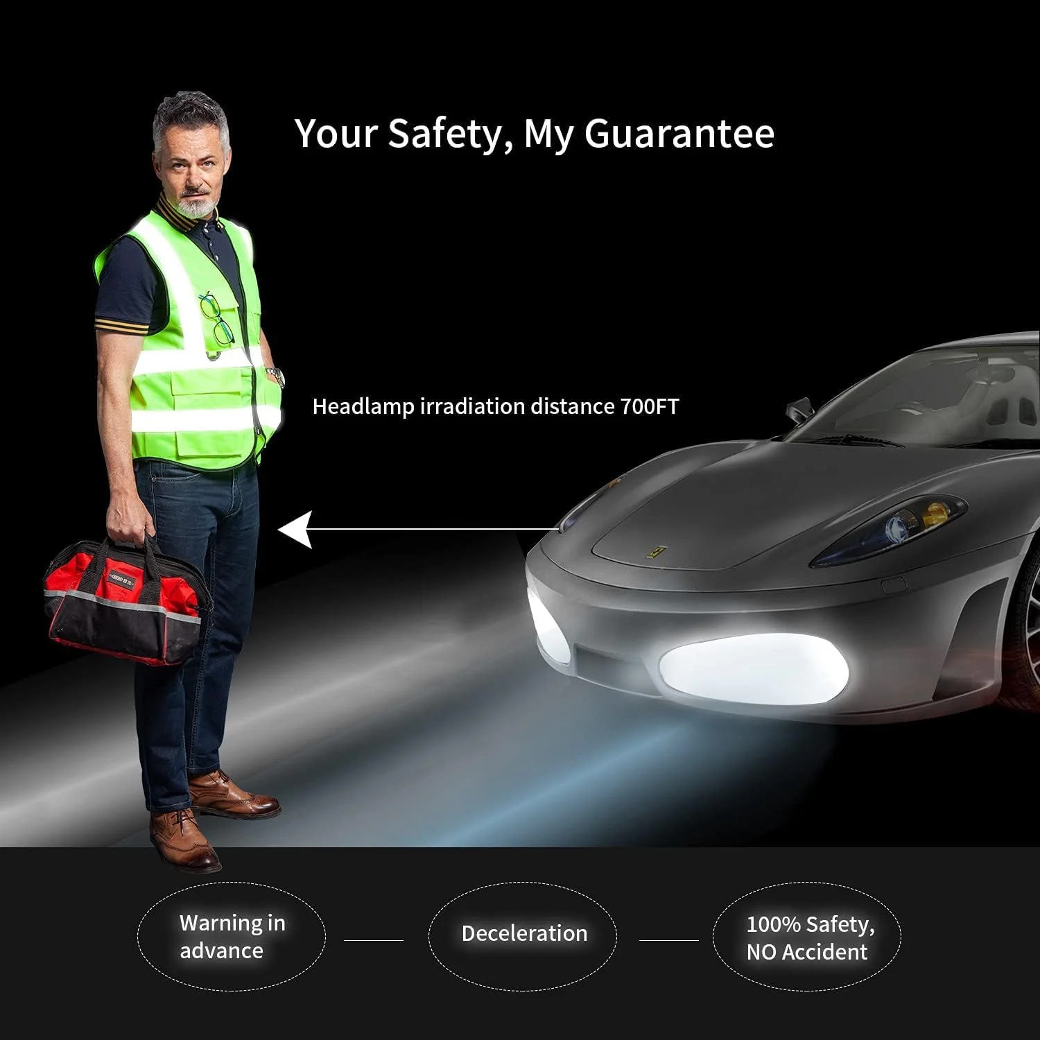 جلیقه ایمنی شب نما تییدون گاردین یونی‌سکس بزرگسال مدل معمولی