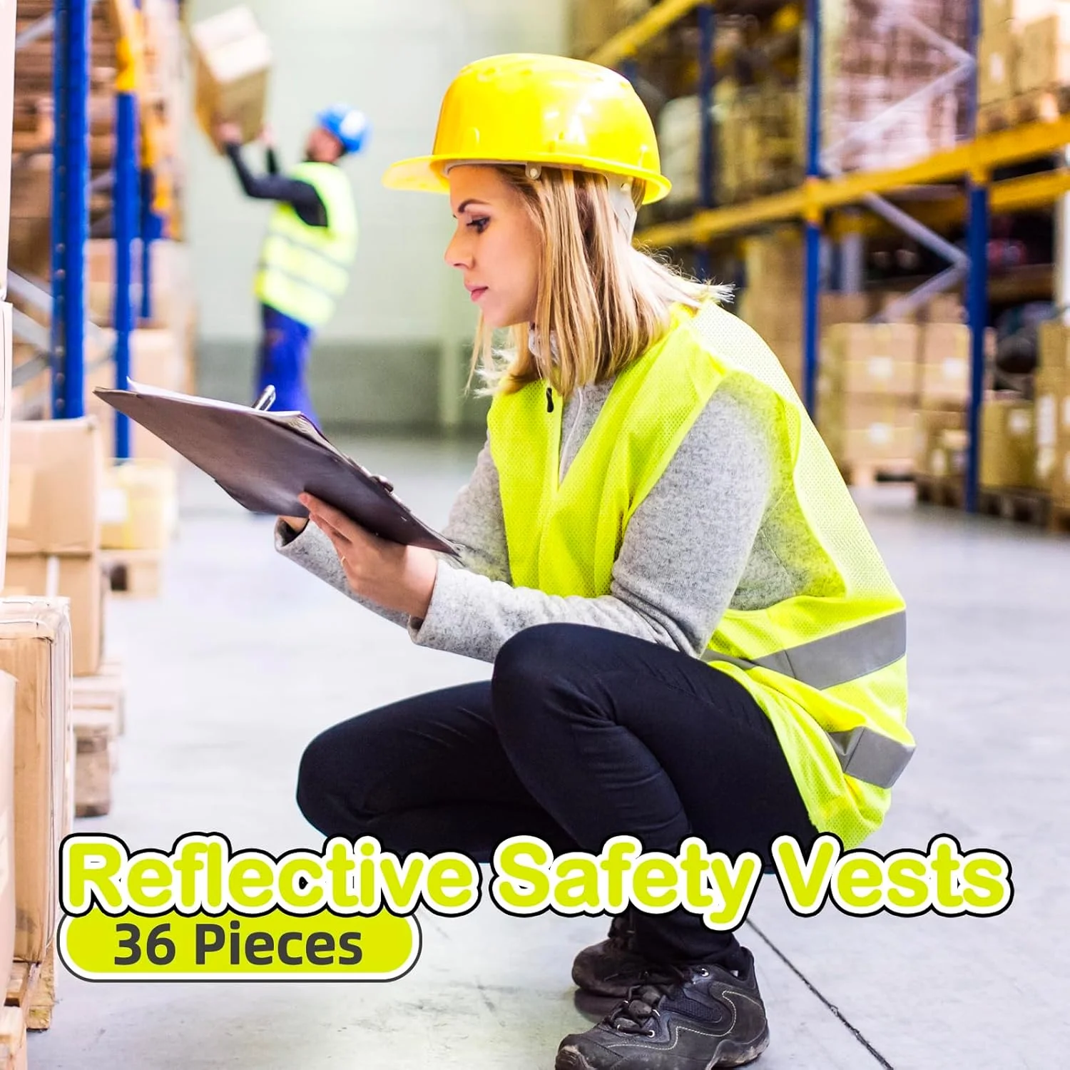 ست 36 عددی جلیقه ایمنی دید بالا Ayearparty، جلیقه امنیتی توری بازتابنده با نوار نقره ای برای مردان و زنان