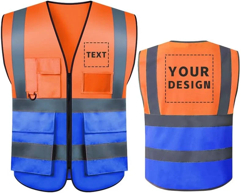 جلیقه ایمنی دید بالا با قابلیت چاپ لوگو سفارشی، جلیقه ایمنی بازتابنده با 5 جیب و نوارهای بازتابنده مناسب کار در فضای باز جلیقه ایمنی دید بالا با قابلیت چاپ لوگو سفارشی، جلیقه ایمنی بازتابنده با 5 جیب و نوارهای بازتابنده مناسب کار در فضای باز