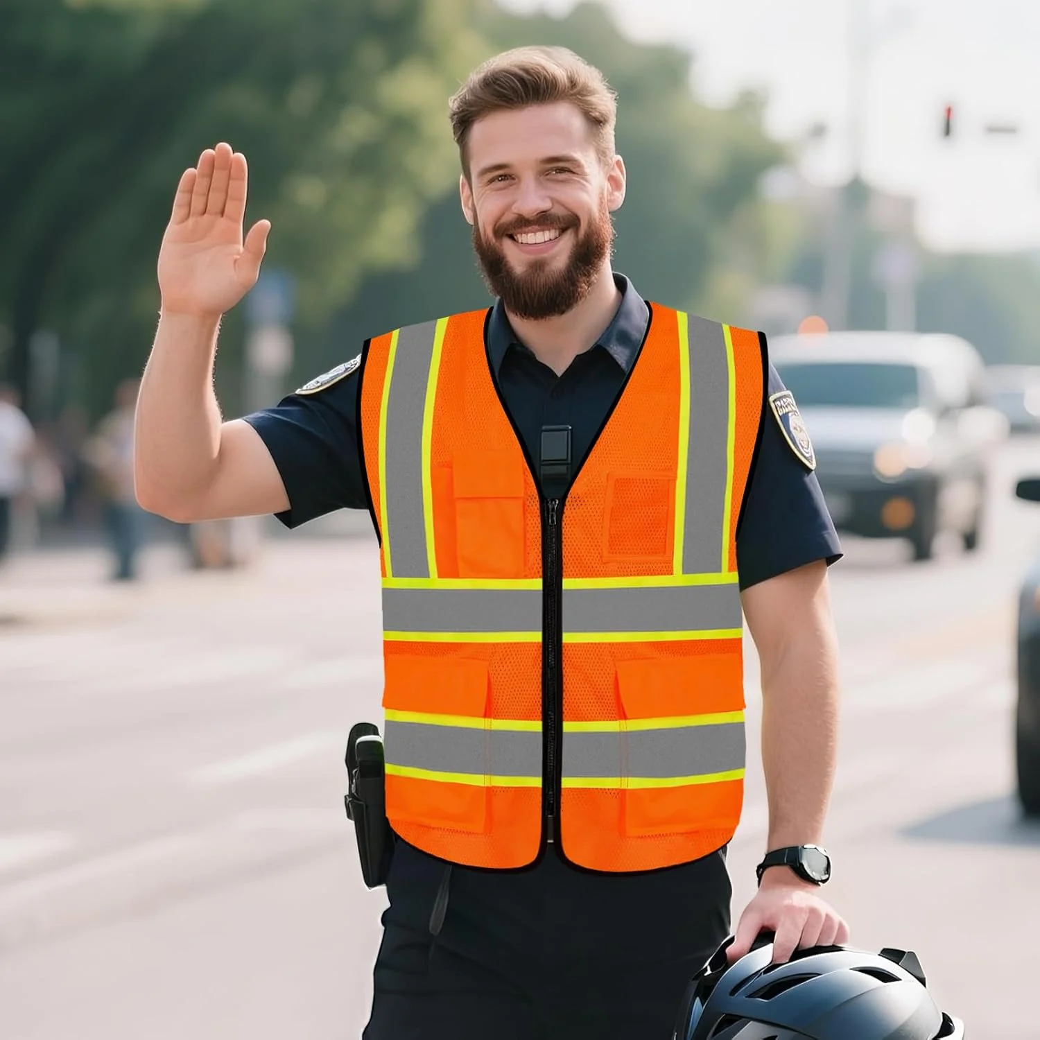 جلیقه توری دید بالا Graunton برای مردان و زنان، جلیقه دید بالا با 4 جیب (GR-720)