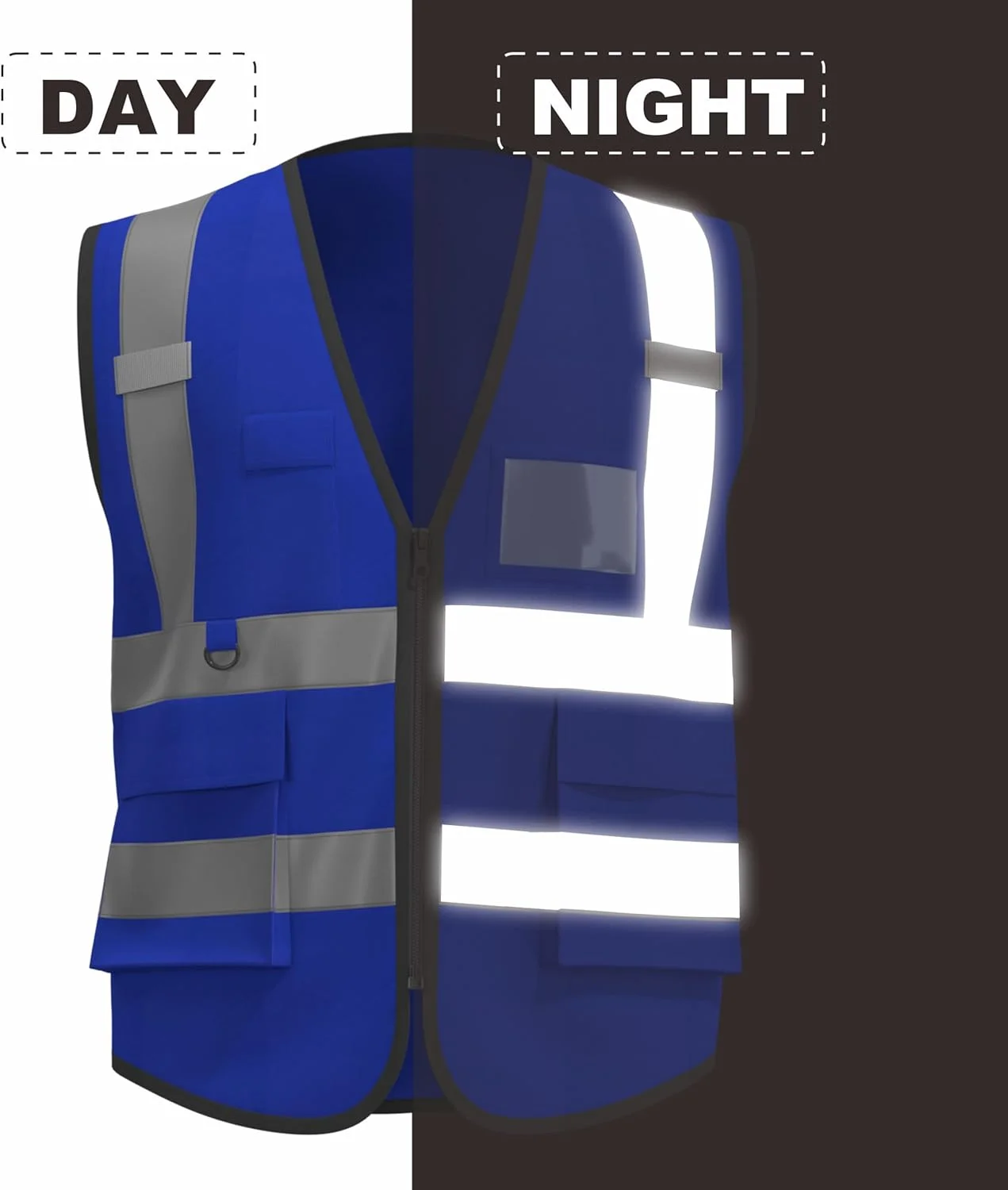 جلیقه ایمنی بازتابنده دید بالا Caparazon، مناسب برای خانم ها و آقایان، دارای جیب های زیپ دار - دارای گواهینامه ANSI/ISEA برای ایمنی بیشتر در کار جلیقه ایمنی بازتابنده دید بالا Caparazon، مناسب برای خانم ها و آقایان، دارای جیب های زیپ دار - دارای گواهینامه ANSI/ISEA برای ایمنی بیشتر در کار