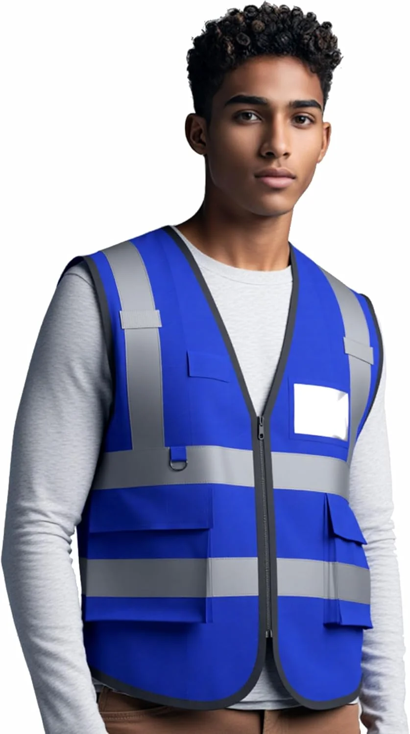 جلیقه ایمنی بازتابنده دید بالا Caparazon، مناسب برای خانم ها و آقایان، دارای جیب های زیپ دار - دارای گواهینامه ANSI/ISEA برای ایمنی بیشتر در کار جلیقه ایمنی بازتابنده دید بالا Caparazon، مناسب برای خانم ها و آقایان، دارای جیب های زیپ دار - دارای گواهینامه ANSI/ISEA برای ایمنی بیشتر در کار