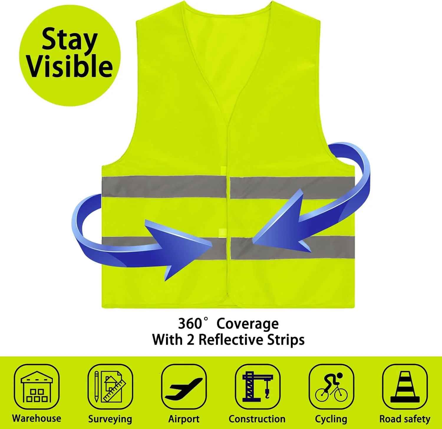 بسته 2 عددی جلیقه شبرنگ، جلیقه ایمنی دید بالا با 2 نوار بازتابنده نور، جلیقه شبرنگ لباس کار شب، برای کار ترافیکی، دویدن، نقشه برداری و جلیقه ساختمانی نگهبان امنیتی بسته 2 عددی جلیقه شبرنگ، جلیقه ایمنی دید بالا با 2 نوار بازتابنده نور، جلیقه شبرنگ لباس کار شب، برای کار ترافیکی، دویدن، نقشه برداری و جلیقه ساختمانی نگهبان امنیتی