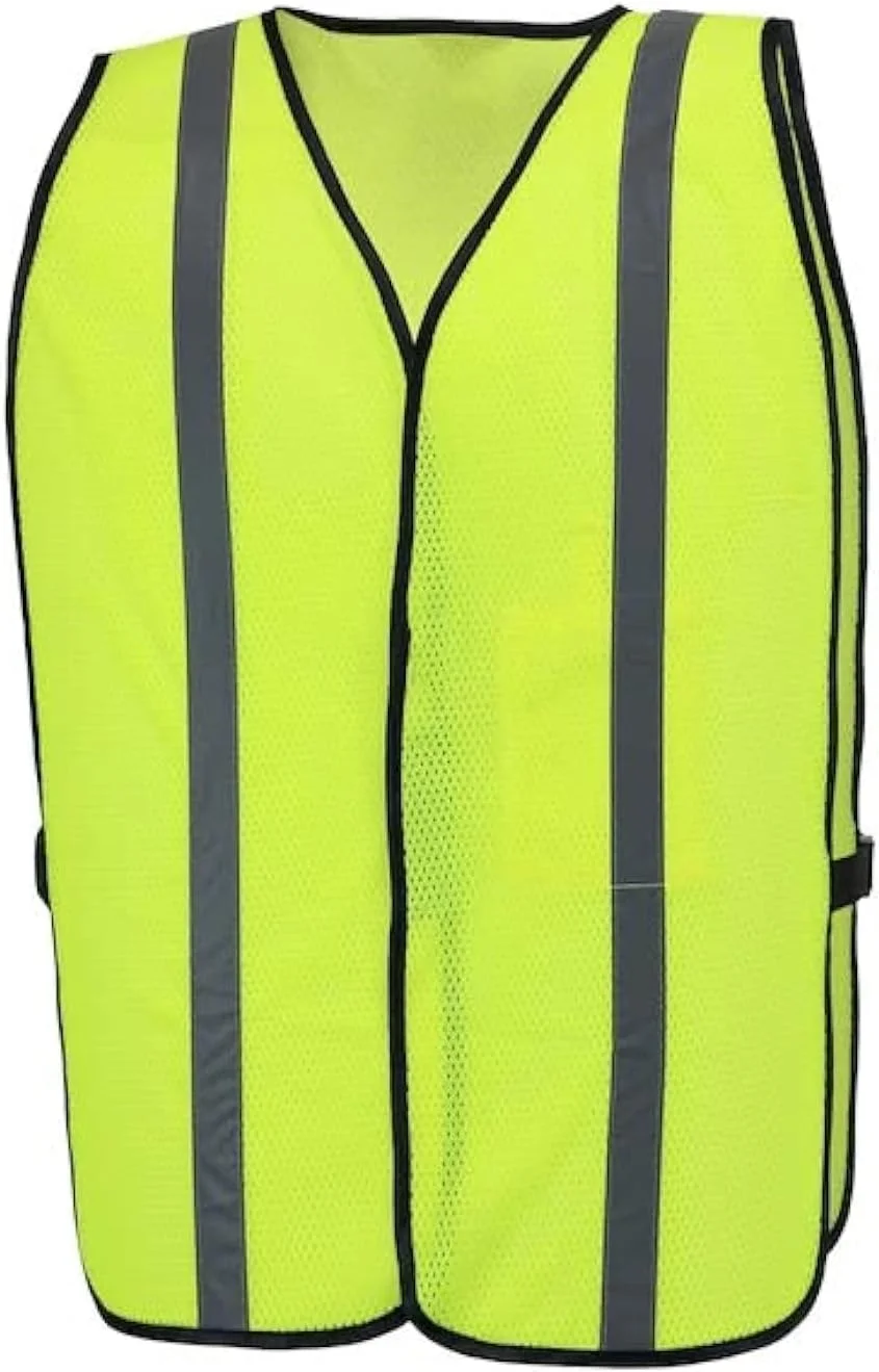 جلیقه ایمنی توری سبک وزن با دید بالا Safety Works، دارای گواهینامه ANSI، جیب داخلی تلفن، سایز بزرگ، زرد، (SW46102-O)