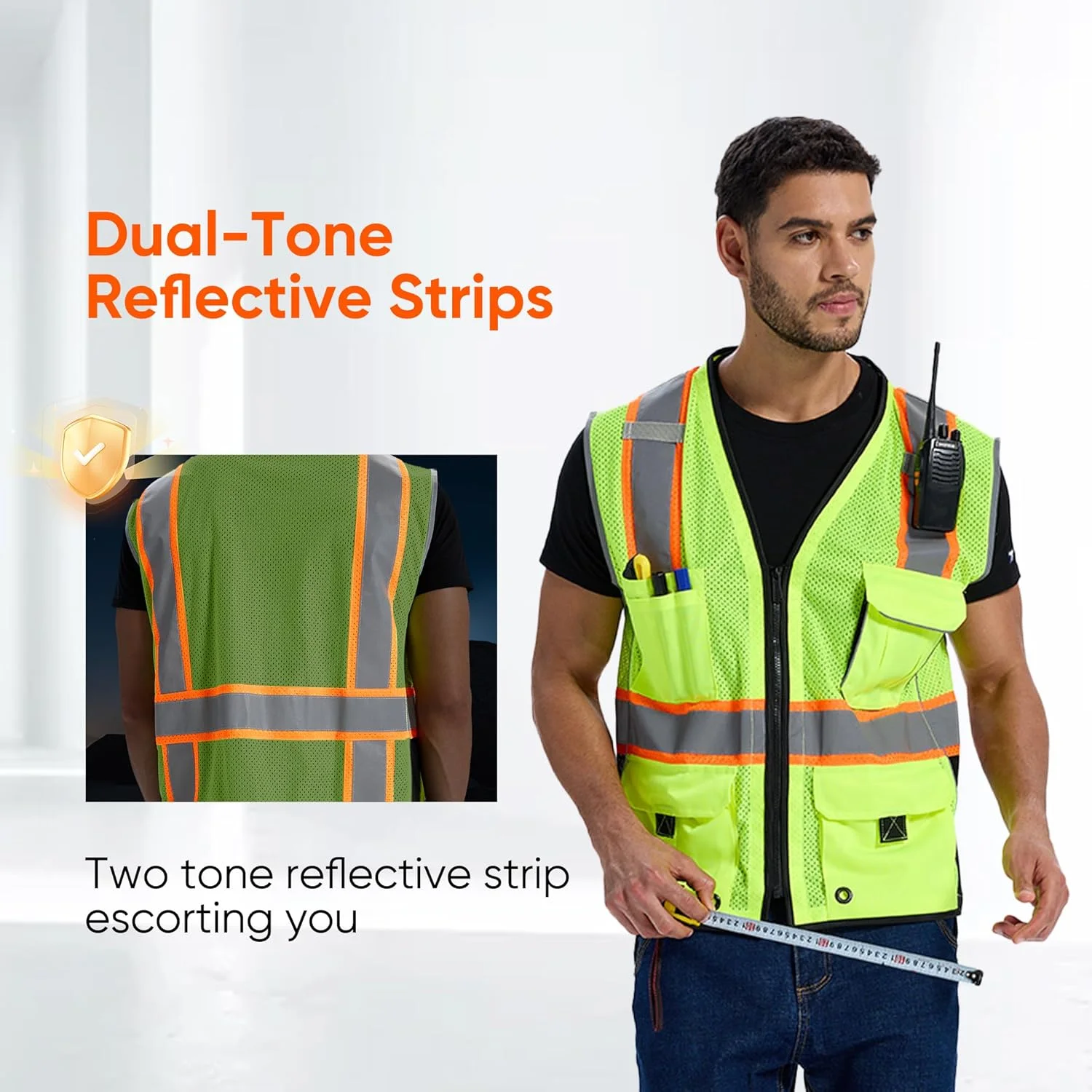 SRsafety High Visibility Vest, Security Vest with 9 Pockets,Mesh Safety Vest for Construction Workers Sanitation Workers SRsafety High Visibility Vest, Security Vest with 9 Pockets,Mesh Safety Vest for Construction Workers Sanitation Workers