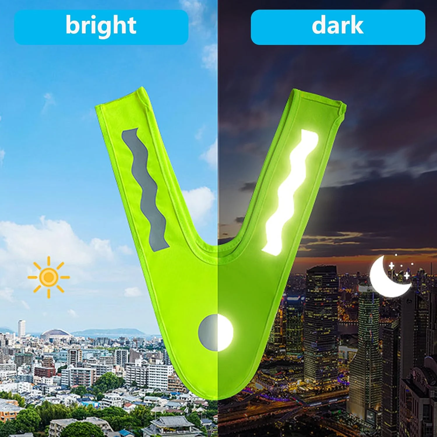 HAOBIN 1 Piece Children's Reflective Vest High Visibility Reflective Vest Safety Vest V Safety Vest for Children High Visibility for Sports, Running and Cycling, yellow, M HAOBIN 1 Piece Children's Reflective Vest High Visibility Reflective Vest Safety Vest V Safety Vest for Children High Visibility for Sports, Running and Cycling, yellow, M