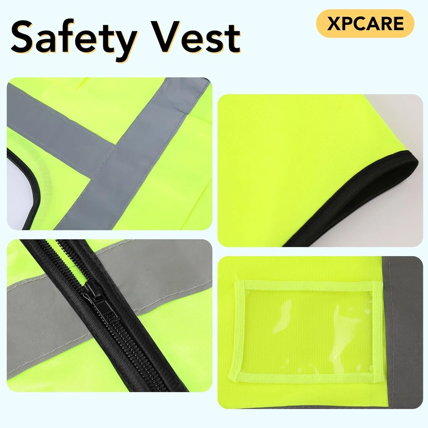 ایکس پی کر 10 عددی جلیقه ایمنی بازتابنده دید بالا با جیب، جلیقه کار زیپی با نوارهای بازتابنده سبز رنگ برای مردان و زنان (XX-بزرگ) ایکس پی کر 10 عددی جلیقه ایمنی بازتابنده دید بالا با جیب، جلیقه کار زیپی با نوارهای بازتابنده سبز رنگ برای مردان و زنان (XX-بزرگ)