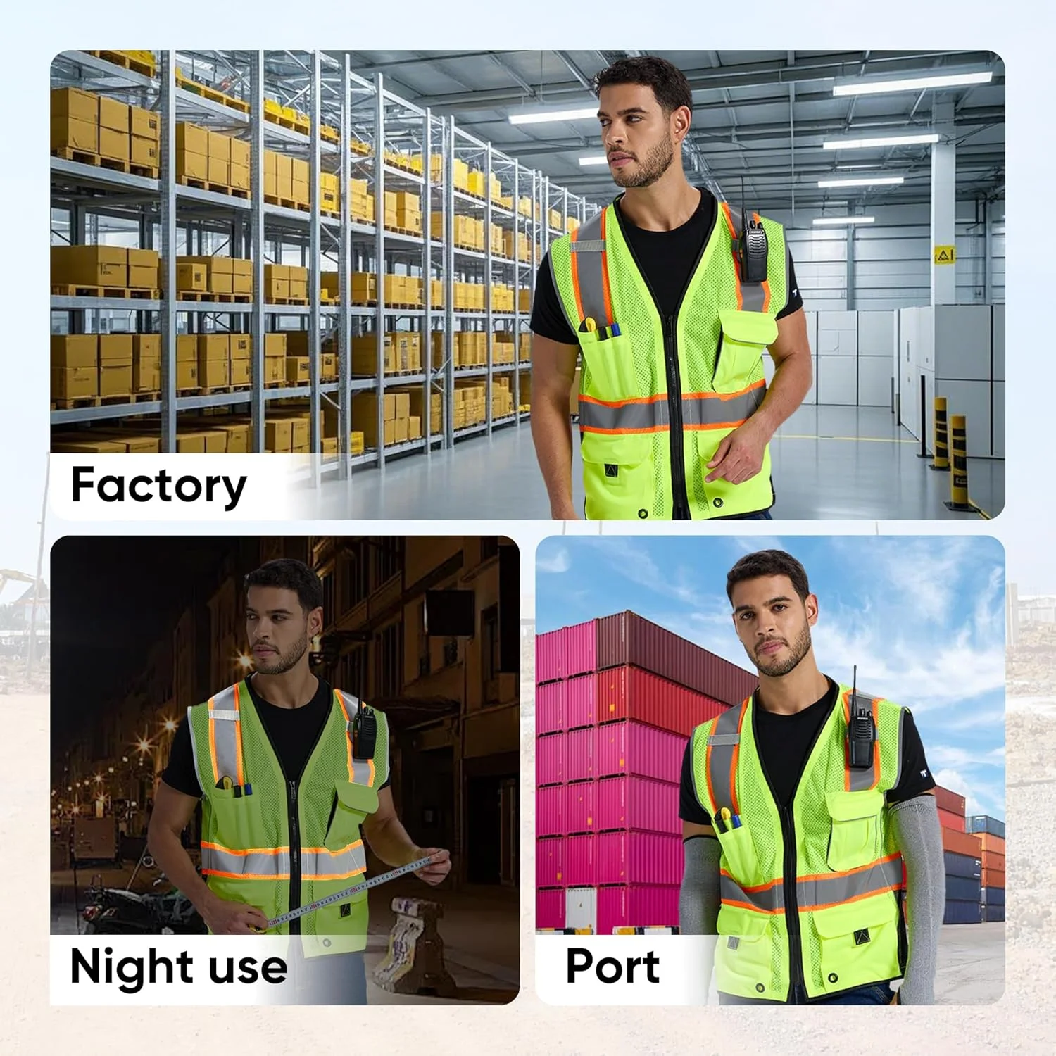 SRsafety High Visibility Vest, Security Vest with 9 Pockets,Mesh Safety Vest for Construction Workers Sanitation Workers SRsafety High Visibility Vest, Security Vest with 9 Pockets,Mesh Safety Vest for Construction Workers Sanitation Workers