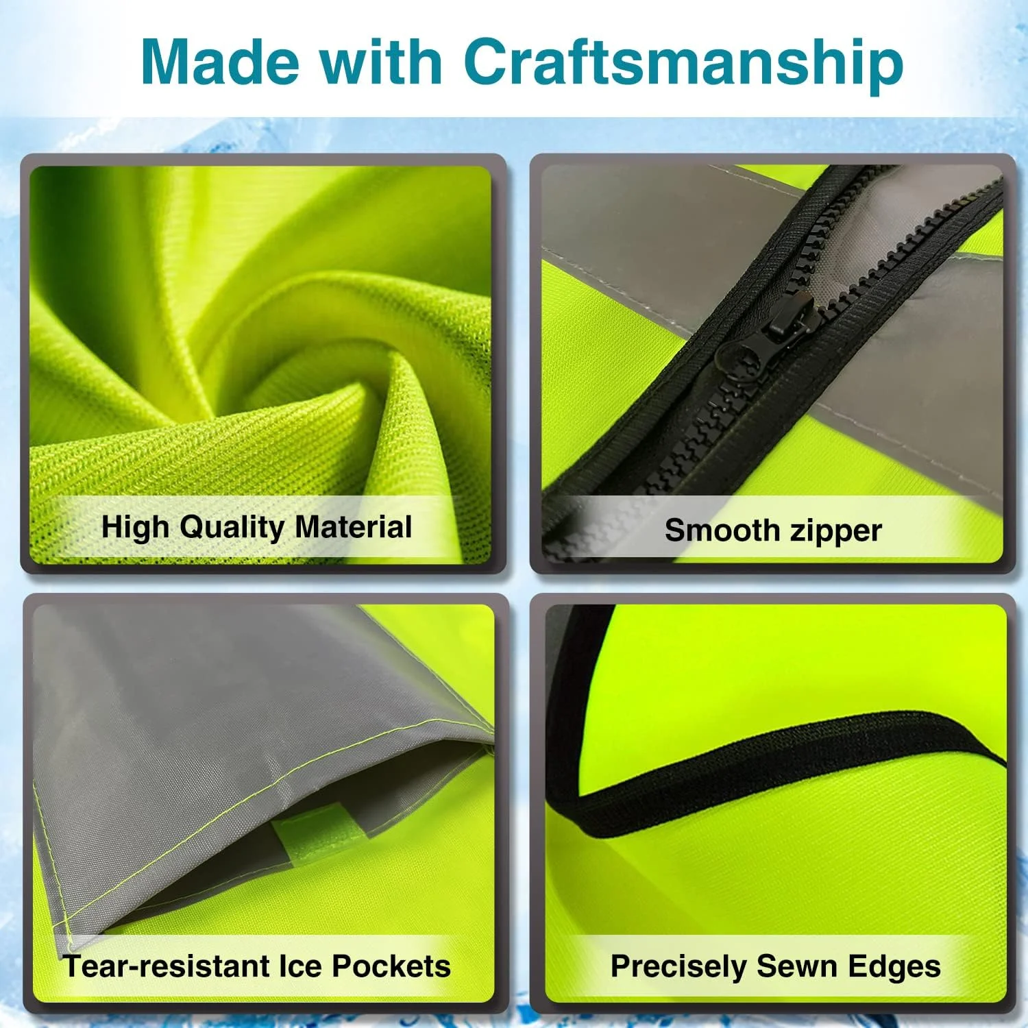 جلیقه ایمنی خنک کننده NJDGF با 6 بسته یخ، جلیقه بازتابنده با جیب، جلیقه دید بالا برای مردان و زنان
