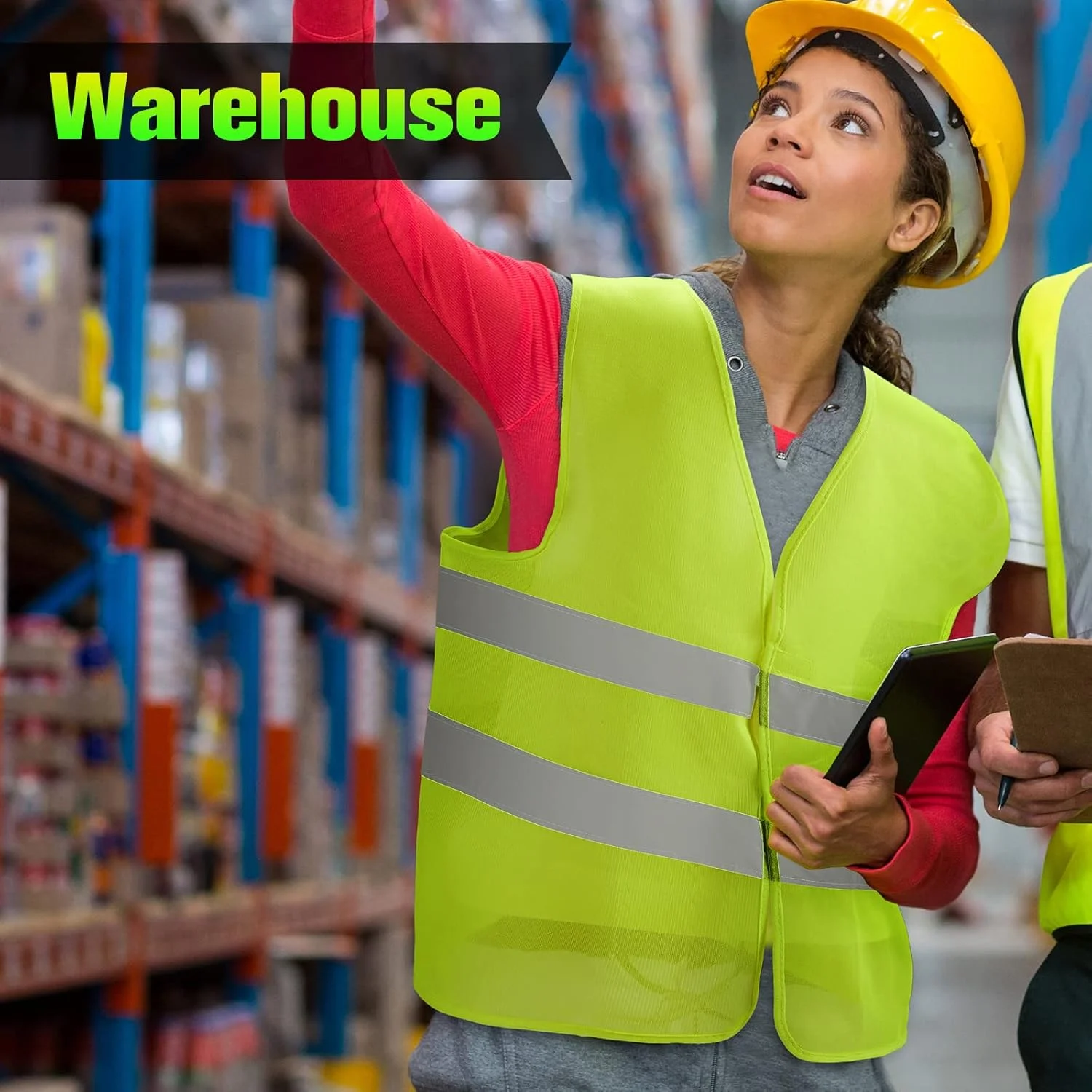 جلیقه ایمنی دید بالا JaGely، جلیقه امنیتی توری بازتابنده عمده برای مردان، زنان، کار، دوچرخه سواری، دونده، نئون