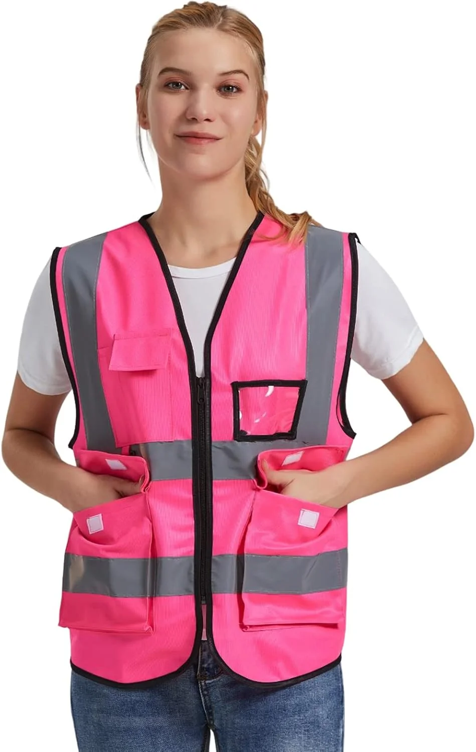 جلیقه ایمنی سفارشی با لوگو، جلیقه ایمنی دید بالا کلاس 2، جلیقه امنیتی بازتابنده دید بالا، سفارشی شده با زیپ و جیب جلیقه ایمنی سفارشی با لوگو، جلیقه ایمنی دید بالا کلاس 2، جلیقه امنیتی بازتابنده دید بالا، سفارشی شده با زیپ و جیب