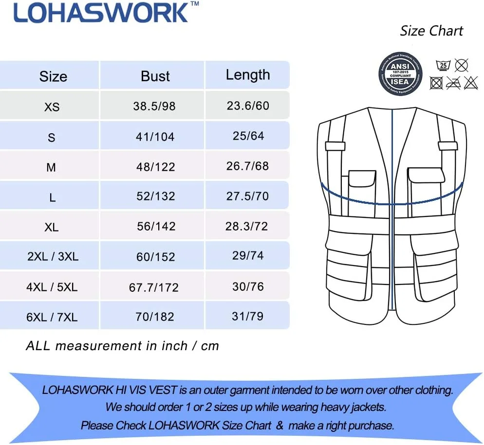 LOHASWORK Safety Vest Reflective for Men & Women ANSI standard LOHASWORK Safety Vest Reflective for Men & Women ANSI standard