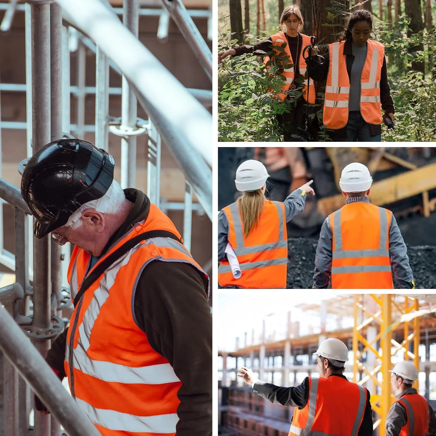 جلیقه ایمنی دید بالا Lehueos با جیب و زیپ مطابق با استاندارد ANSI/ISEA (بسته 1 عددی 5 عددی)