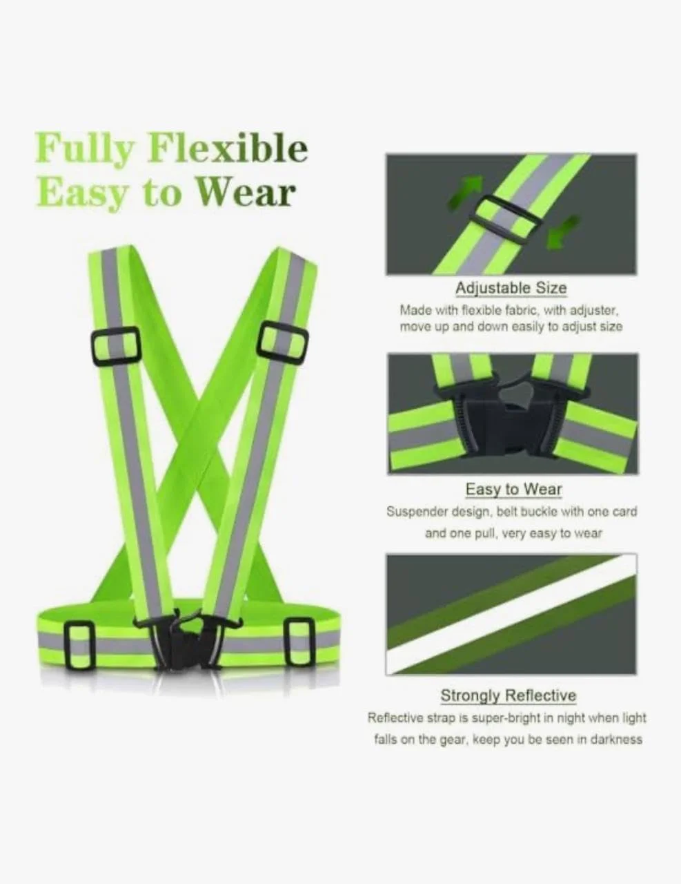 ست 2 عددی جلیقه ایمنی بازتابنده، طراحی بند شلوار قابل تنظیم، سبز نئونی با دید بالا به همراه نوارهای نقره ای برای دویدن در فضای باز، دوچرخه سواری، پیاده روی، موتورسواری و دویدن، سایز آزاد ست 2 عددی جلیقه ایمنی بازتابنده، طراحی بند شلوار قابل تنظیم، سبز نئونی با دید بالا به همراه نوارهای نقره ای برای دویدن در فضای باز، دوچرخه سواری، پیاده روی، موتورسواری و دویدن، سایز آزاد