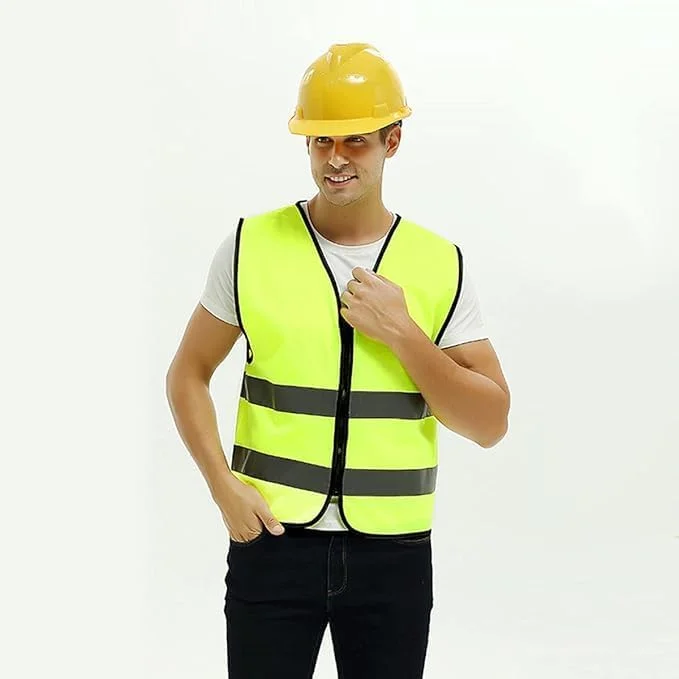 جلیقه ایمنی بازتابنده دید بالا، ژاکت هشدار دهنده تنفسی با رنگ نئون روشن و نوارهای بازتابنده 2 اینچی - جلو زیپ دار، سایز: قد 70 سانتی متر x سینه 60 سانتی متر (سبز) جلیقه ایمنی بازتابنده دید بالا، ژاکت هشدار دهنده تنفسی با رنگ نئون روشن و نوارهای بازتابنده 2 اینچی - جلو زیپ دار، سایز: قد 70 سانتی متر x سینه 60 سانتی متر (سبز)