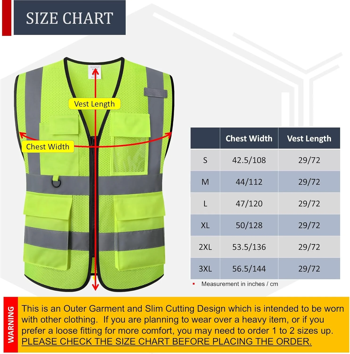 جلیقه ایمنی HATAUNKI برای مردان و زنان، جلیقه دید بالا با جیب، جلیقه های توری دید بالا مطابق با استانداردهای ANSI/ISEA