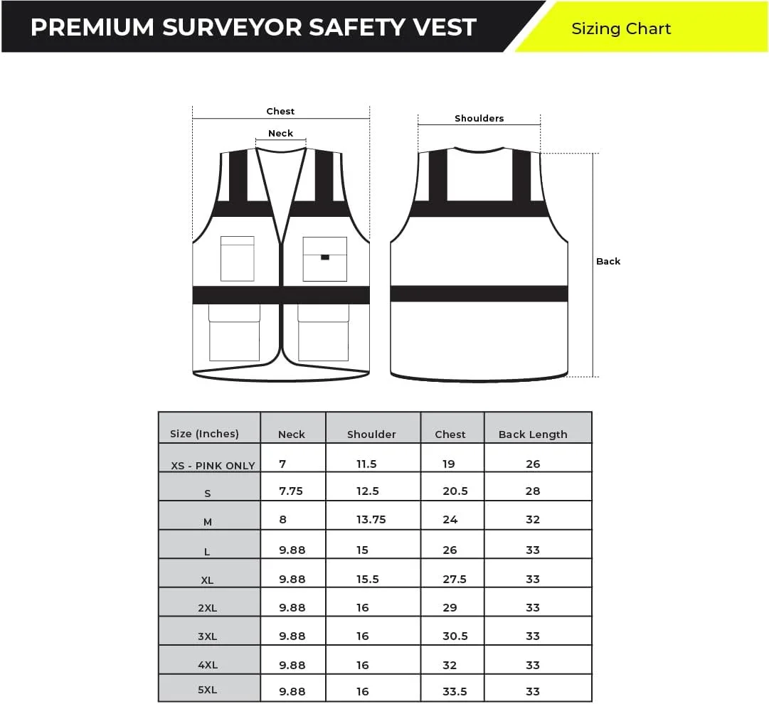 جلیقه ایمنی درخشان - دید بالا با نوارهای بازتابنده و جیب - نرم، بادوام و تنفس پذیر - ANSI CLASS 2