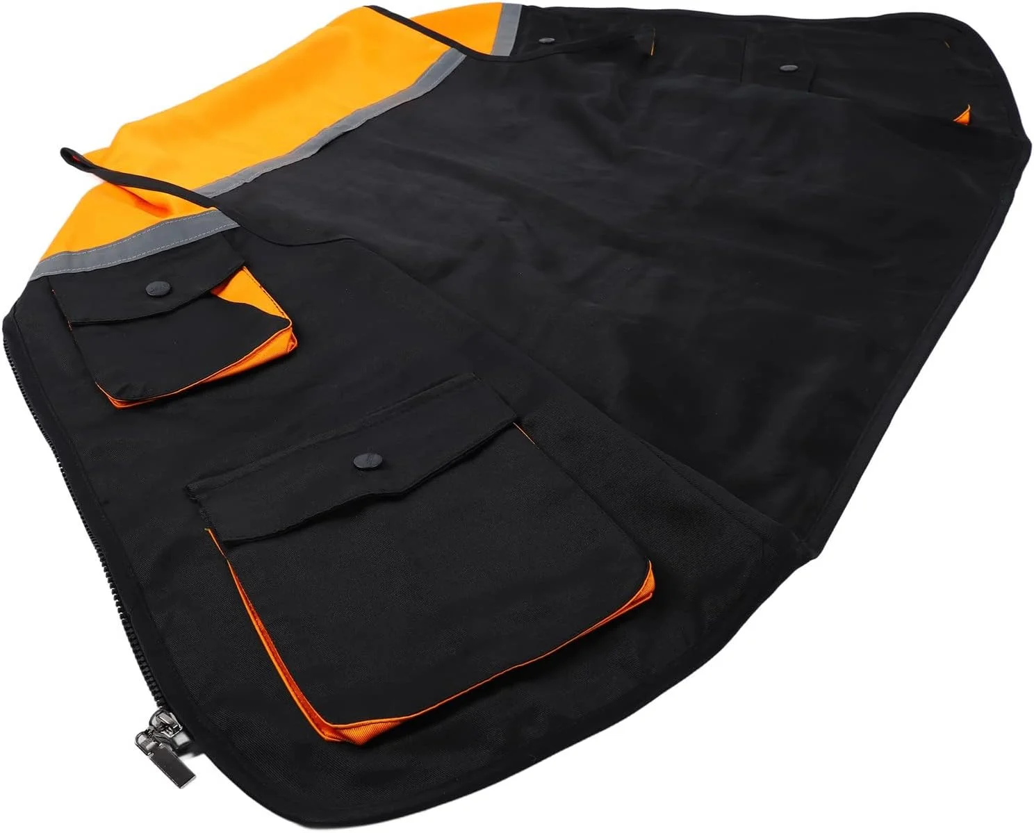 جلیقه کار بازتابنده با 4 جیب، جلیقه کار زیپ دار جلو، جلیقه ایمنی دید بالا با نوارهای بازتابنده برای مردان و زنان، جلیقه کار نوار بازتابنده برای مواقع اضطراری (XXL)