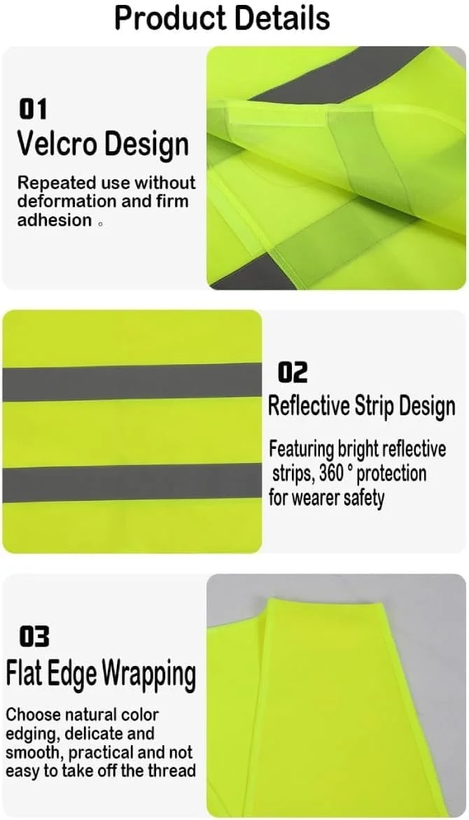 جلیقه ایمنی بازتابنده دید بالا، ژاکت هشدار دهنده تنفسی با رنگ نئون روشن و نوارهای بازتابنده 2 اینچی - جلو زیپ دار، سایز: قد 70 سانتی متر x سینه 60 سانتی متر (سبز) جلیقه ایمنی بازتابنده دید بالا، ژاکت هشدار دهنده تنفسی با رنگ نئون روشن و نوارهای بازتابنده 2 اینچی - جلو زیپ دار، سایز: قد 70 سانتی متر x سینه 60 سانتی متر (سبز)