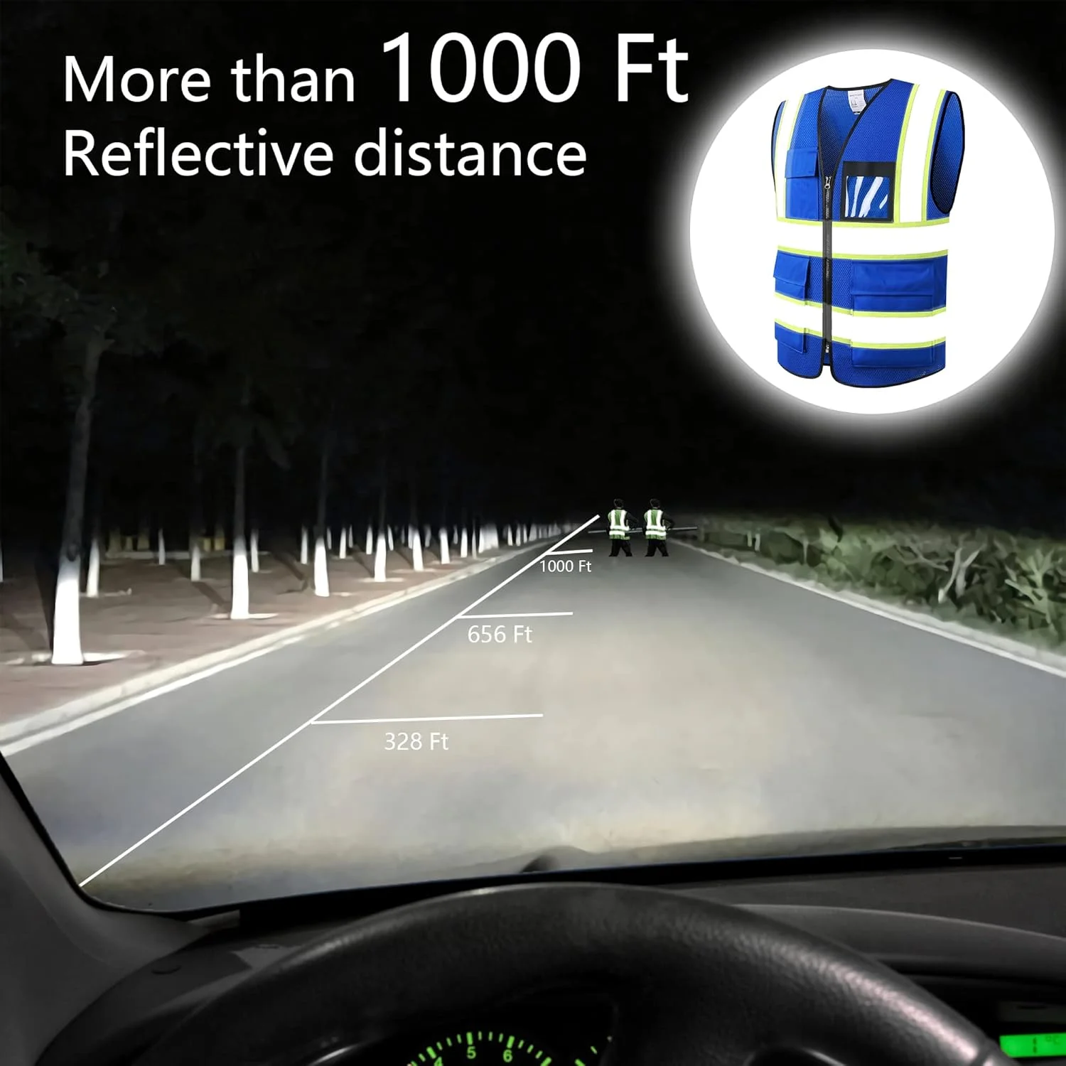 جلیقه ایمنی بازتابنده دید بالا ASIPHITU برای مردان و زنان با جیب و زیپ جلو مطابق با استانداردهای ANSI/ISEA