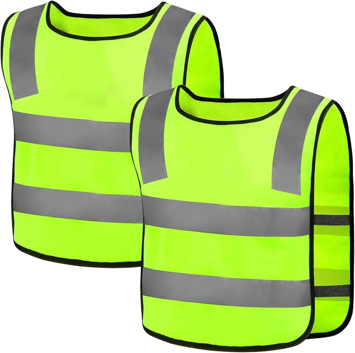 جلیقه ایمنی خزنه کودکانه، 2 عدد جلیقه بازتابنده برای دوچرخه سواری کودکان (3-12 سال) جلیقه نئون زرد بازتابنده برای دید بهتر در ترافیک جلیقه ایمنی خزنه کودکانه، 2 عدد جلیقه بازتابنده برای دوچرخه سواری کودکان (3-12 سال) جلیقه نئون زرد بازتابنده برای دید بهتر در ترافیک