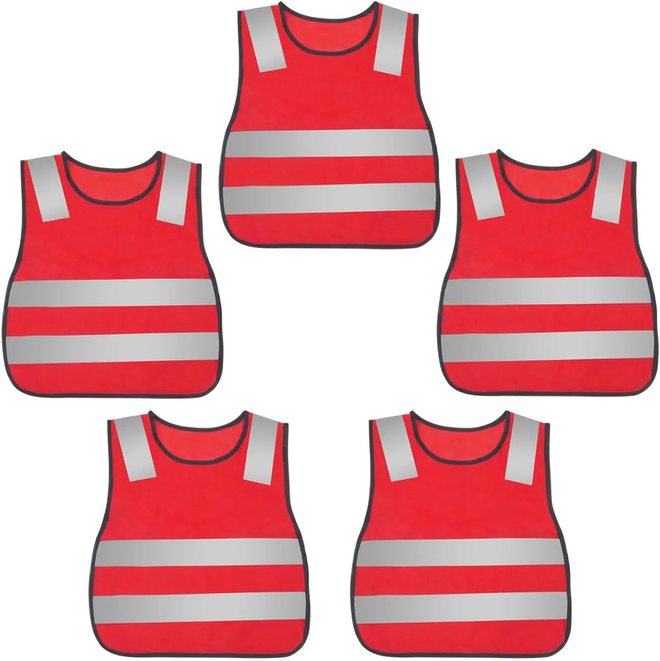 ست 5 عددی جلیقه ایمنی کودکانه شبرنگ مخصوص ترافیک - زرد ست 5 عددی جلیقه ایمنی کودکانه شبرنگ مخصوص ترافیک - زرد