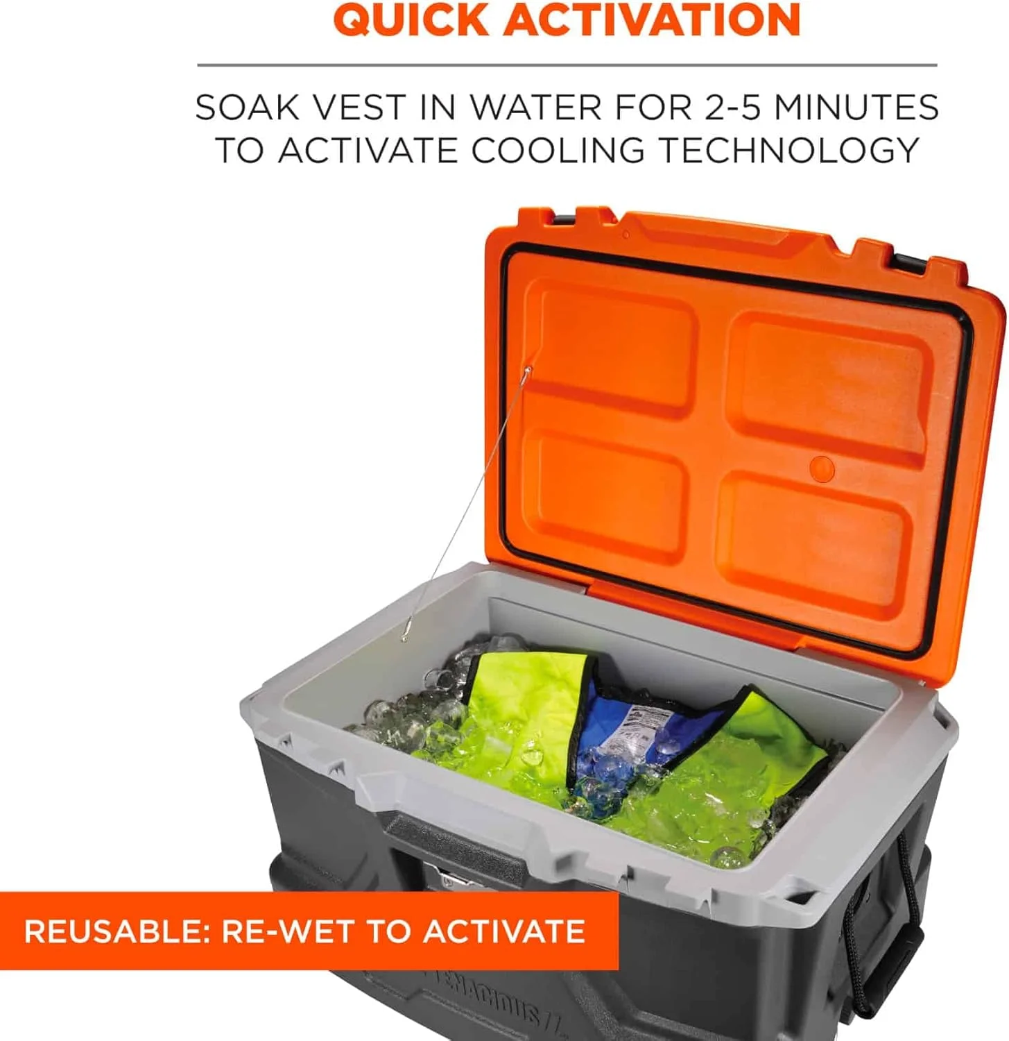 جلیقه خنک کننده ارگودین با پلیمرهای تعبیه شده، بست زیپی، لیمویی، سایز ایکس لارج