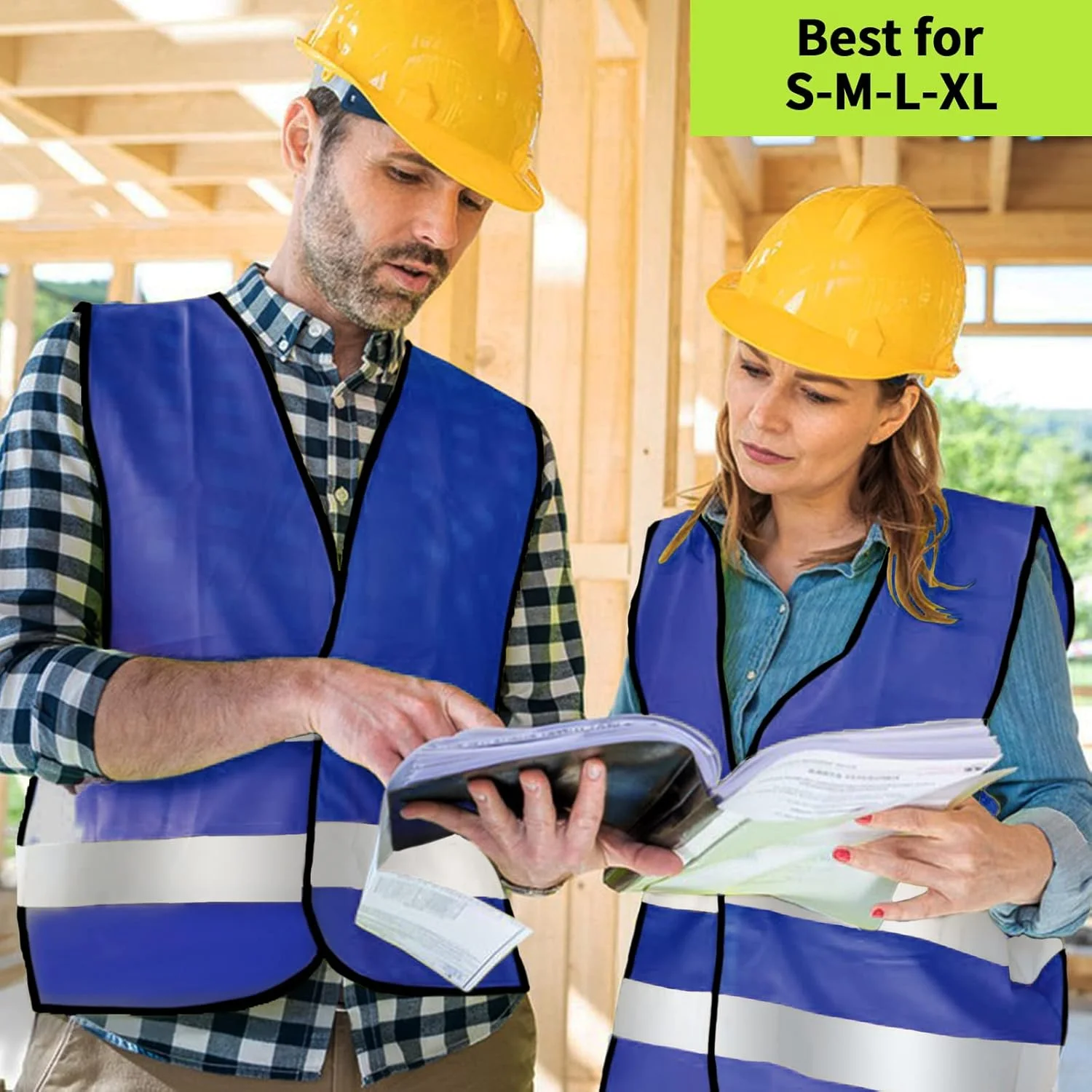 جلیقه ایمنی، جلیقه ساختمانی بازتابنده با دید بالا برای مردان، کار، دوچرخه سواری، دونده، نقشه بردار، داوطلب، جاده