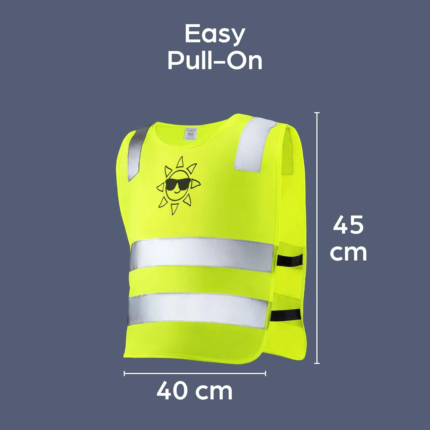 دو عدد جلیقه ایمنی کودکانه با دید بالا، زرد - تنفس پذیر - سایز جهانی، محافظت برای پسران و دختران