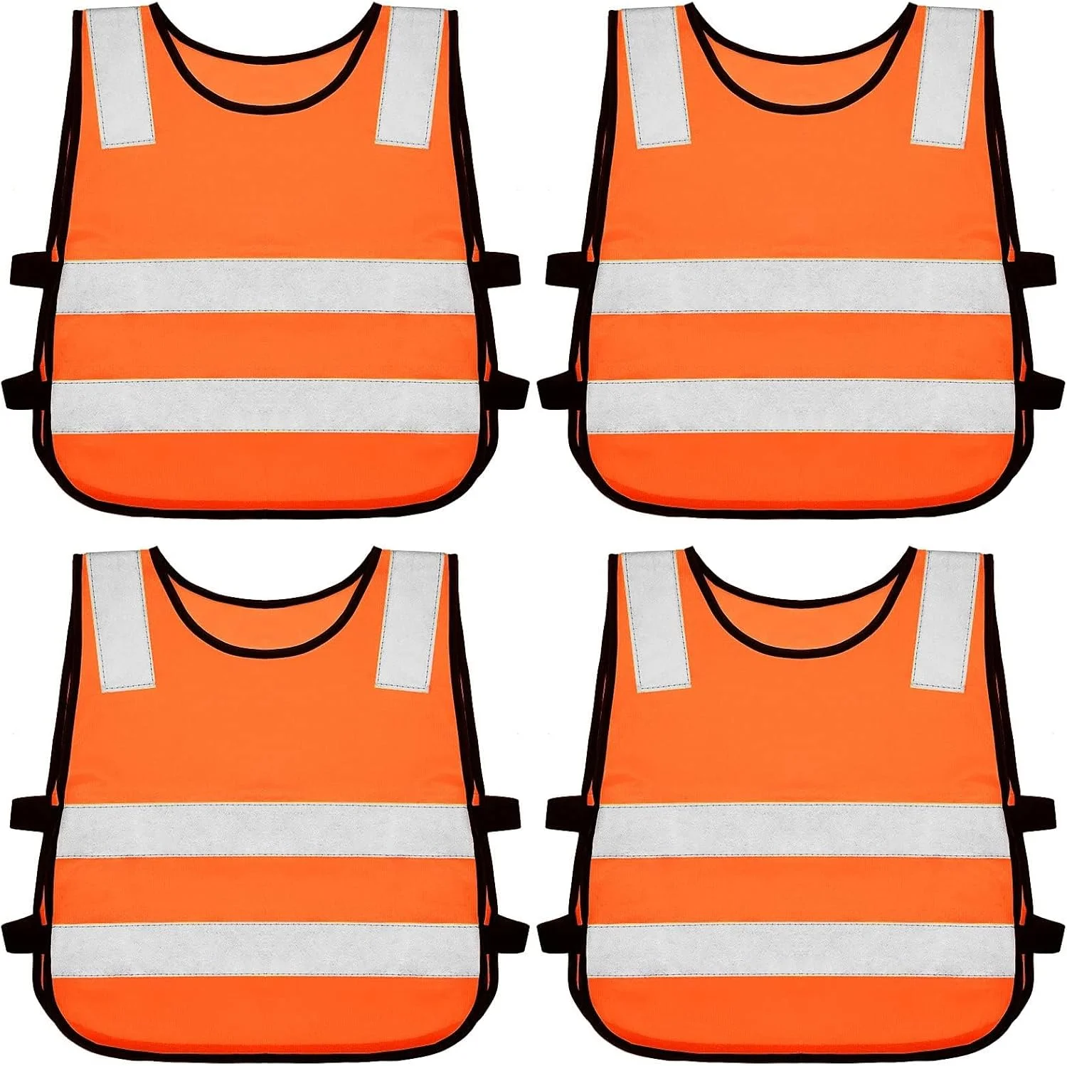 ست 4 عددی جلیقه شبرنگ کودکانه نالاکال، جلیقه ایمنی دید بالا برای کودکان، جلیقه ساختمانی برای دوچرخه سواری، اسکی و دویدن (نارنجی) ست 4 عددی جلیقه شبرنگ کودکانه نالاکال، جلیقه ایمنی دید بالا برای کودکان، جلیقه ساختمانی برای دوچرخه سواری، اسکی و دویدن (نارنجی)