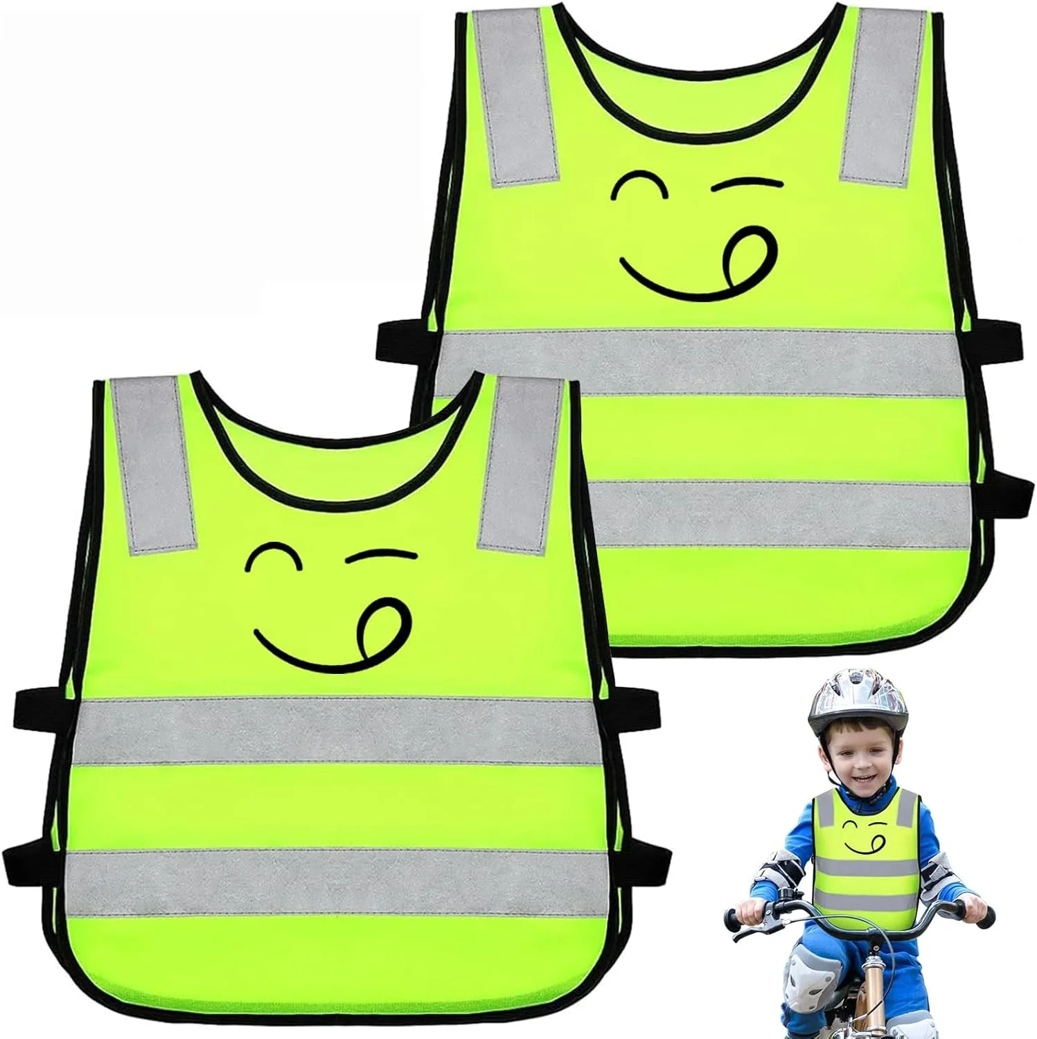 جلیقه دید بالا برای کودکان، جلیقه ایمنی بازتابنده، زرد نئون کودکان، زرد، مناسب برای ورزش، دویدن، دوچرخه سواری، مسیر مدرسه و ماشین (B) 2 عدد جلیقه دید بالا برای بچه ها جلیقه دید بالا برای کودکان، جلیقه ایمنی بازتابنده، زرد نئون کودکان، زرد، مناسب برای ورزش، دویدن، دوچرخه سواری، مسیر مدرسه و ماشین (B) 2 عدد جلیقه دید بالا برای بچه ها