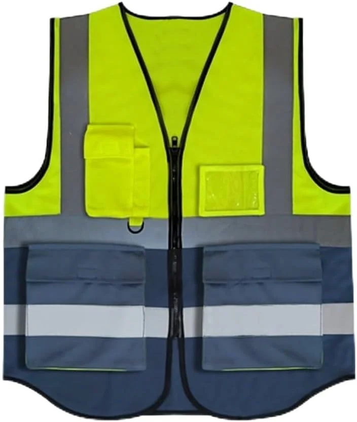 ژاکت ایمنی با دید بالا، فلورسنت، مقاوم و دارای جیب، 100% پلی استر، دارای زیپ، ایده آل برای ساخت و ساز، راه سازی و مصارف صنعتی ژاکت ایمنی با دید بالا، فلورسنت، مقاوم و دارای جیب، 100% پلی استر، دارای زیپ، ایده آل برای ساخت و ساز، راه سازی و مصارف صنعتی