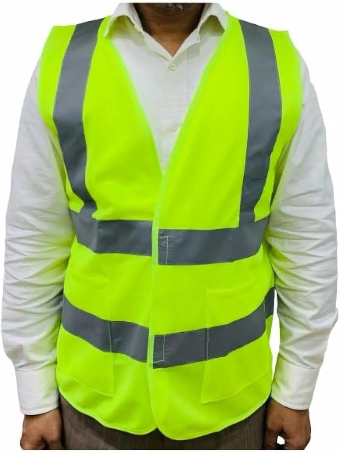 Taha Safety High-Visibility Safety Vest Cloth with 4-Line Pocket, Large, Green Taha Safety High-Visibility Safety Vest Cloth with 4-Line Pocket, Large, Green