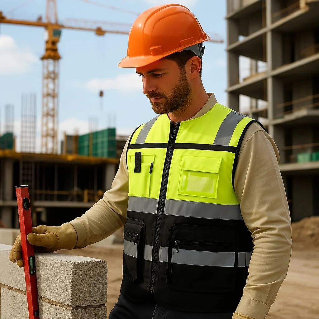 جلیقه دید بالا با جیب، جلیقه های دید بالا، جلیقه بازتابنده، جلیقه ایمنی دید بالا، تجهیزات حفاظت فردی دید بالا با جیب، مناسب برای ساخت و ساز، کنار جاده و استفاده در فضای باز