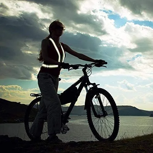 Reflective Vest With High Visibility Bands Tape Multi-Purpose Adjustable Elastic Safety Belt For Night Running Cycling Motorcycle Dog Walking