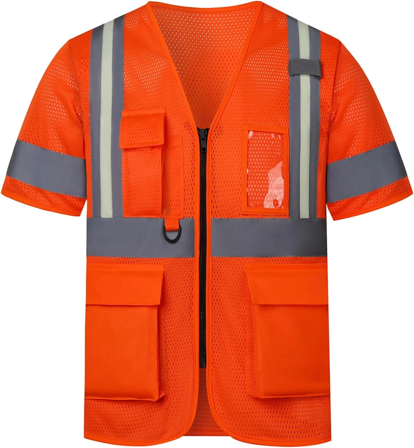 جلیقه ایمنی توری بازتابنده دید بالا، کلاس 3 ANSI، دارای جیب و زیپ جلیقه ایمنی توری بازتابنده دید بالا، کلاس 3 ANSI، دارای جیب و زیپ