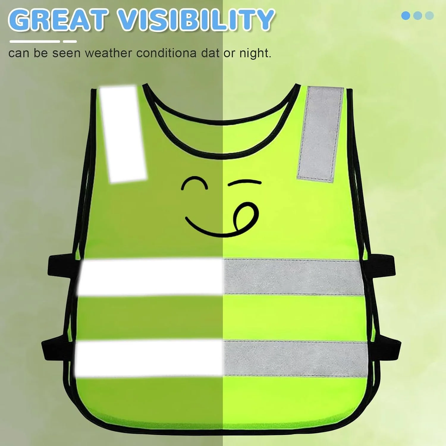 جلیقه دید بالا برای کودکان، جلیقه ایمنی بازتابنده، زرد نئون کودکان، زرد، مناسب برای ورزش، دویدن، دوچرخه سواری، مسیر مدرسه و ماشین (B) 2 عدد جلیقه دید بالا برای بچه ها