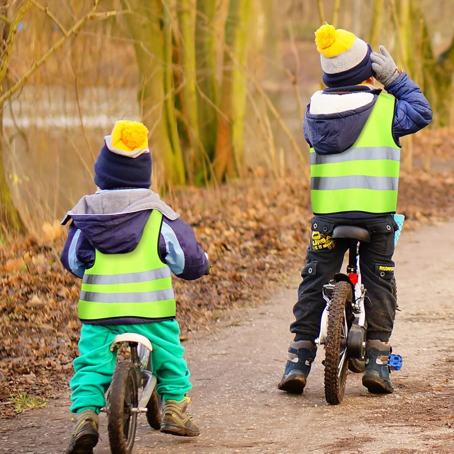 یونییتایپ 10 جلیقه ایمنی کودکانه، جلیقه بازتابنده دید بالا برای کودکان، جلیقه ساخت و ساز کودکان برای دوچرخه سواری و دویدن یونییتایپ 10 جلیقه ایمنی کودکانه، جلیقه بازتابنده دید بالا برای کودکان، جلیقه ساخت و ساز کودکان برای دوچرخه سواری و دویدن