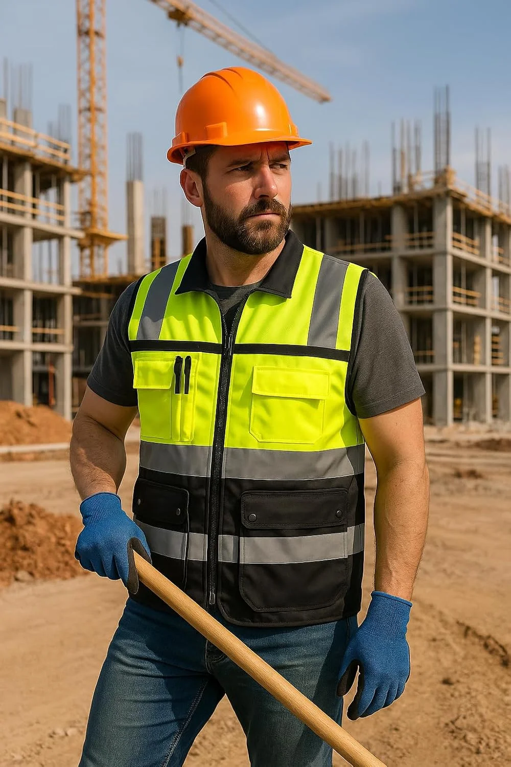 جلیقه دید بالا با جیب، جلیقه های دید بالا، جلیقه بازتابنده، جلیقه ایمنی دید بالا، تجهیزات حفاظت فردی دید بالا با جیب، مناسب برای ساخت و ساز، کنار جاده و استفاده در فضای باز