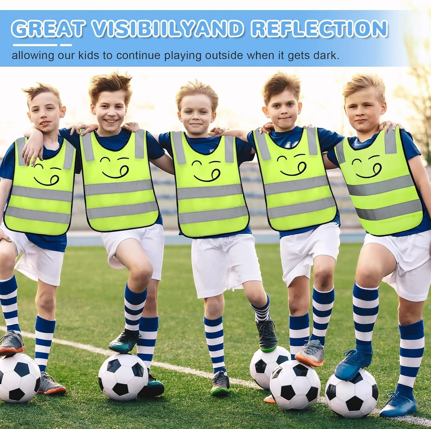 جلیقه دید بالا برای کودکان، جلیقه ایمنی بازتابنده، زرد نئون کودکان، زرد، مناسب برای ورزش، دویدن، دوچرخه سواری، مسیر مدرسه و ماشین (B) 2 عدد جلیقه دید بالا برای بچه ها