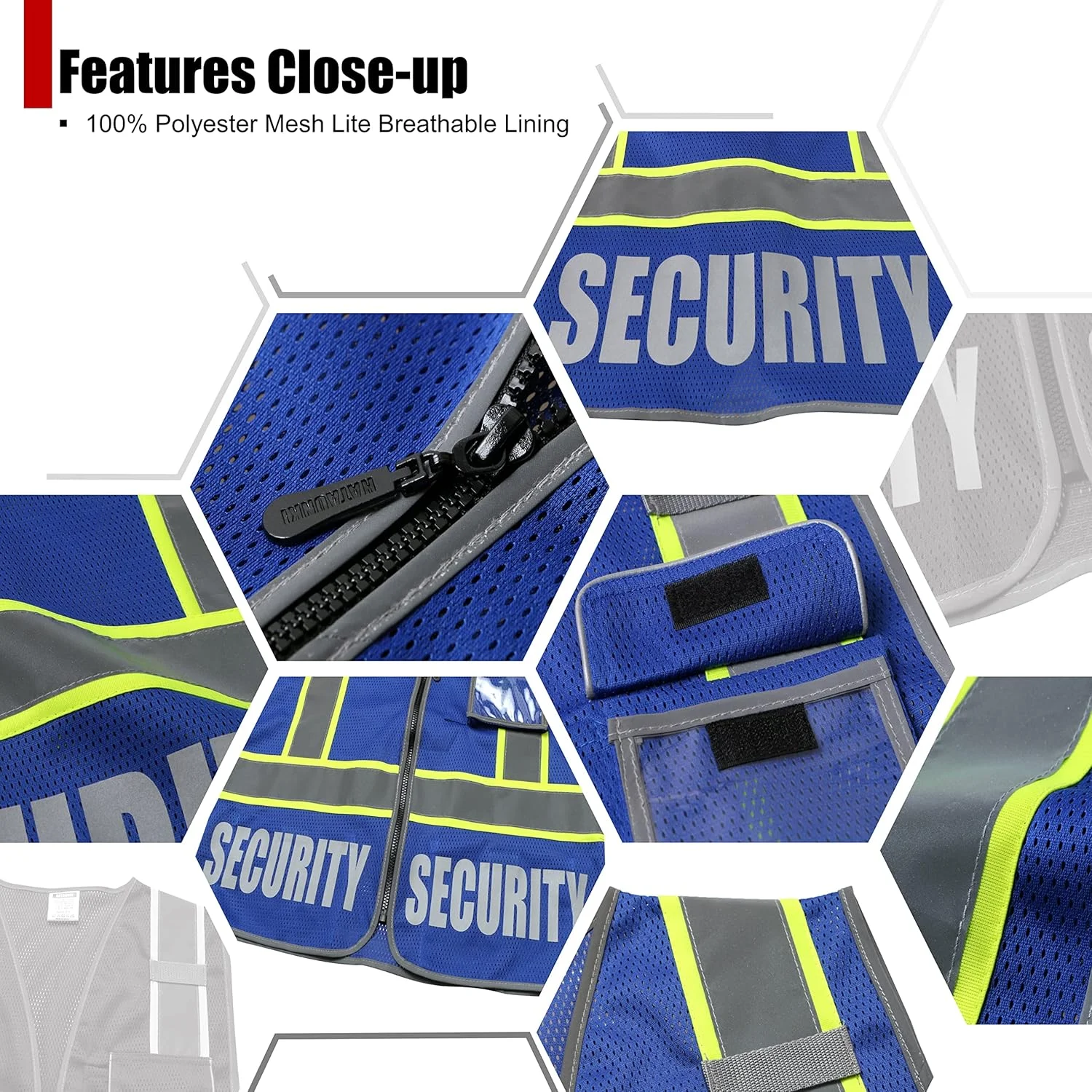 جلیقه بازتابنده یکسره HATAUNKI برای بزرگسالان، طرح رترو