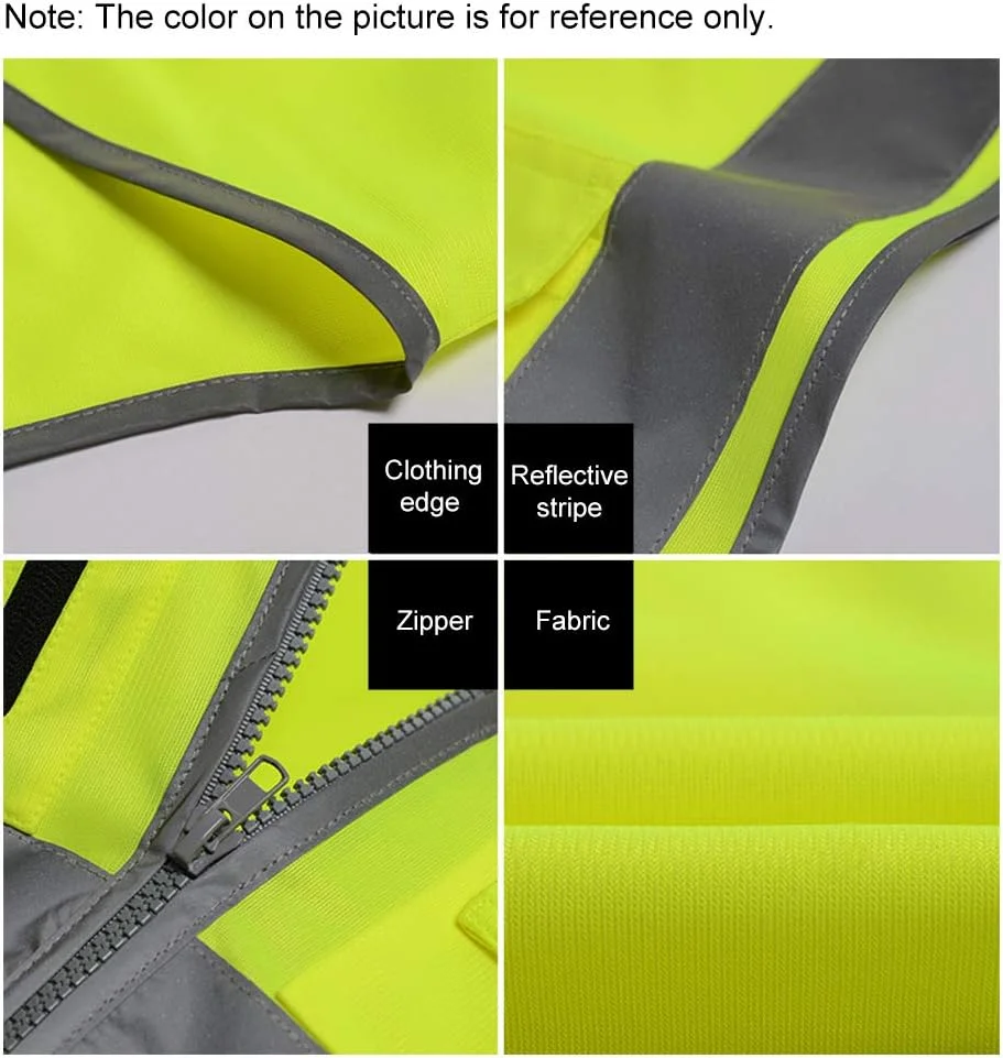 جلیقه ایمنی بازتابنده دید بالا Fawoonu، جلیقه بازتابنده چند جیب، لباس کار، لباس کار ایمنی، لباس کار روز و شب، جلیقه ایمنی هشدار دوچرخه سواری موتورسیکلت