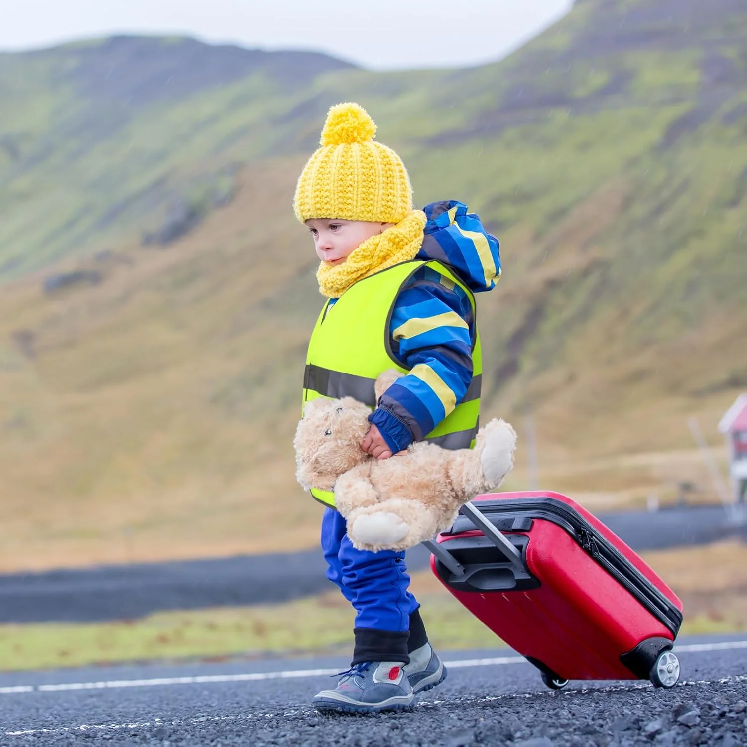 فیرتینک 2 عدد جلیقه دید بالا برای کودکان، جلیقه بازتابنده دید بالا کودکان، جلیقه های دید بالا، جلیقه های ایمنی دید بالا، ژاکت دید بالا با نوارهای بازتابنده برای کودکان در فضای باز