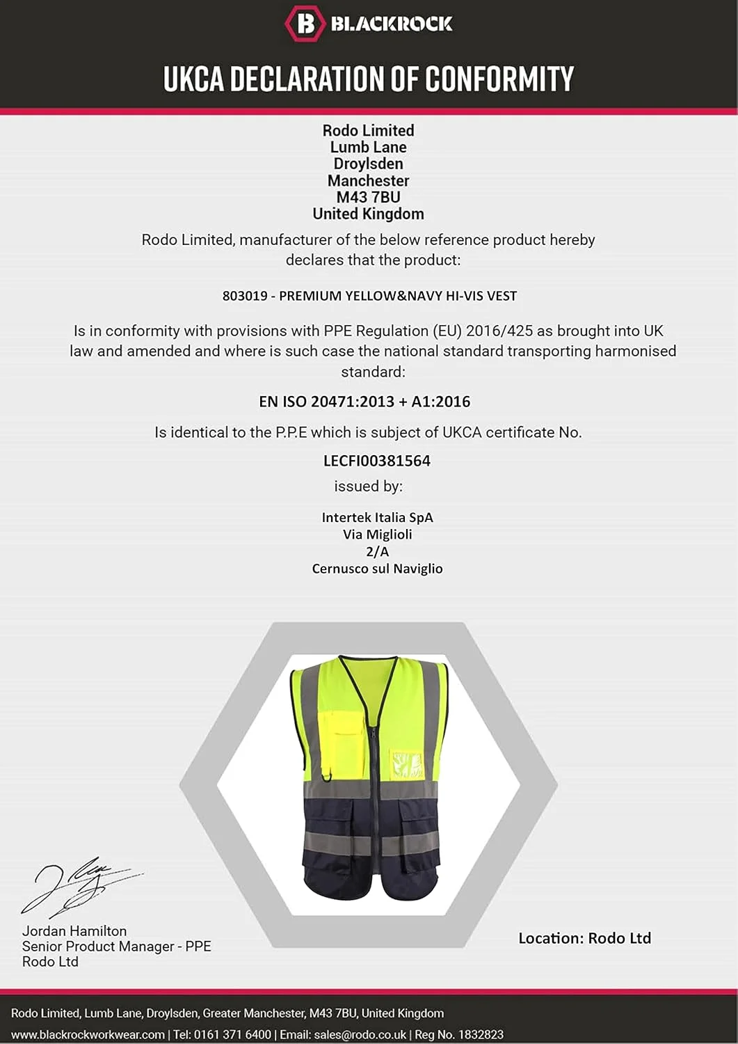 جلیقه دید بالا ممتاز Blackrock زرد و سرمه ای با جیب، محفظه ID و حلقه کلید، جلیقه های دید بالا بازتابنده مردانه و زنانه با زیپ ایمن، لباس ایمنی جلیقه ایمنی، دارای گواهینامه EN - سایز 5XL