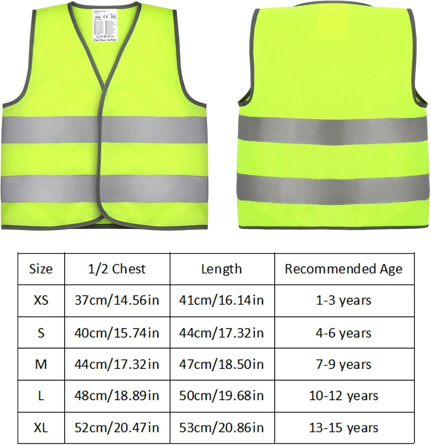 فیرتینک 2 عدد جلیقه دید بالا برای کودکان، جلیقه بازتابنده دید بالا کودکان، جلیقه های دید بالا، جلیقه های ایمنی دید بالا، ژاکت دید بالا با نوارهای بازتابنده برای کودکان در فضای باز